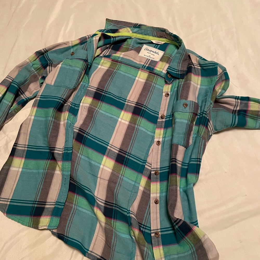 Green Aeropostale Flannel Shirt